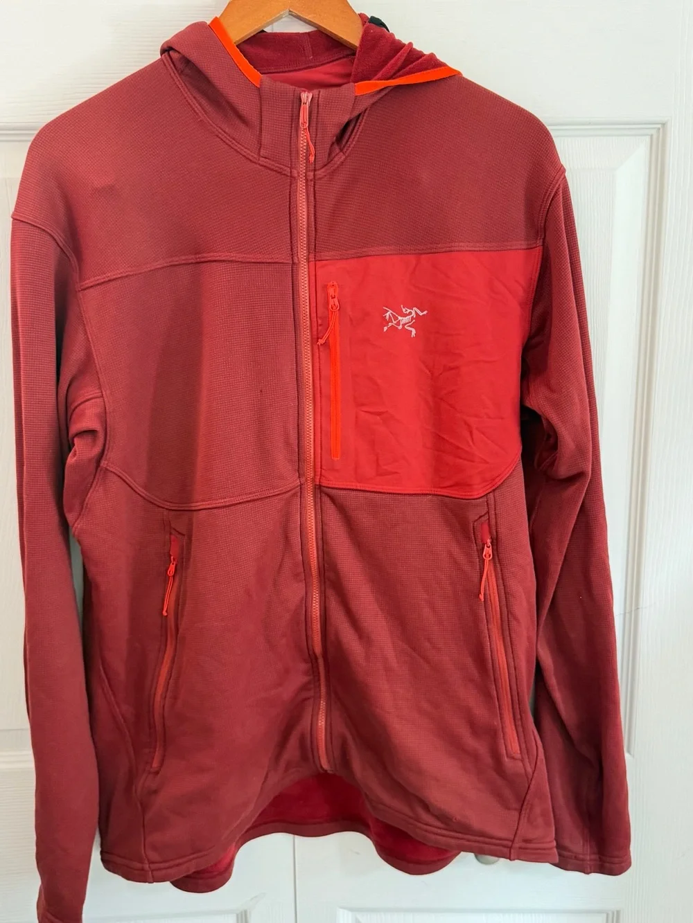 Arc’teryx Fortrez Hoody Men’s Large Red Polartec Fleece Full Zip Hiking Jacket